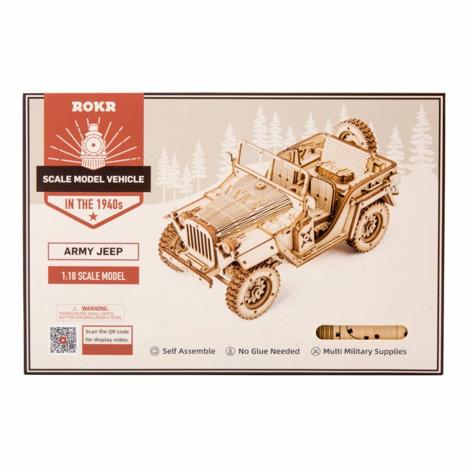 RoboTime 3D dřevěné puzzle Vojenský džíp