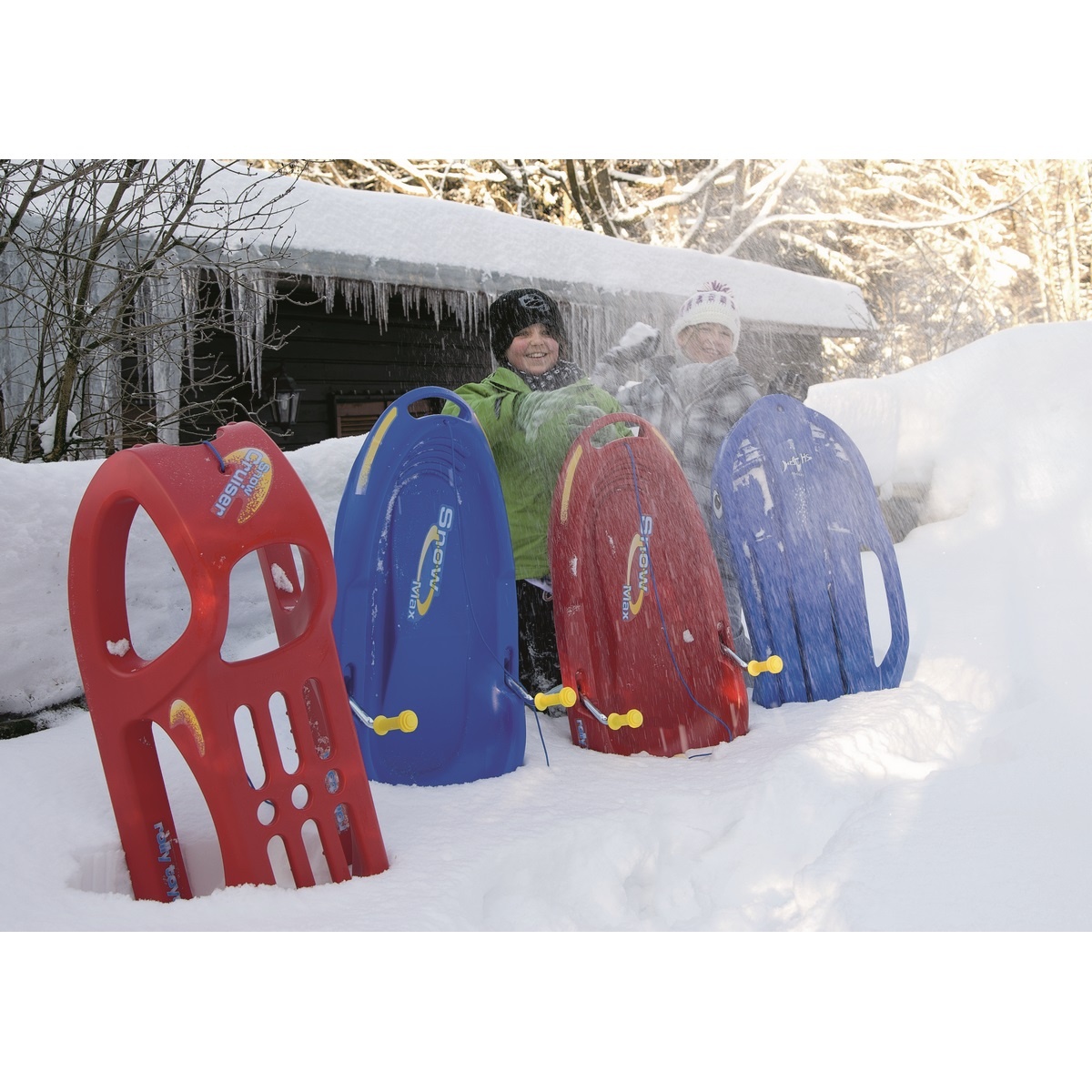 Rolly Toys Plastové boby Snow Max modrá, 50 x 104 cm