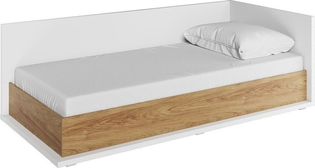 Casarredo Postel 90x200 s ÚP pravá SOMAS 09P bílá/ořech natural