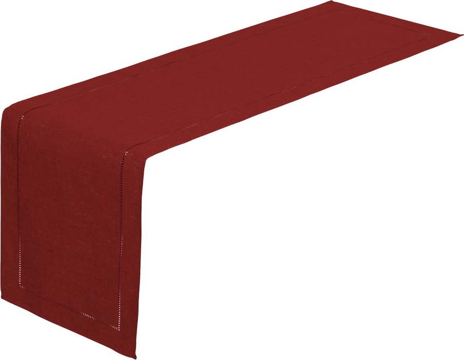 Karmínově červený běhoun na stůl Casa Selección, 150 x 41 cm