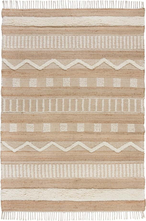 Béžový jutový koberec Flair Rugs Medina, 160 x 230 cm