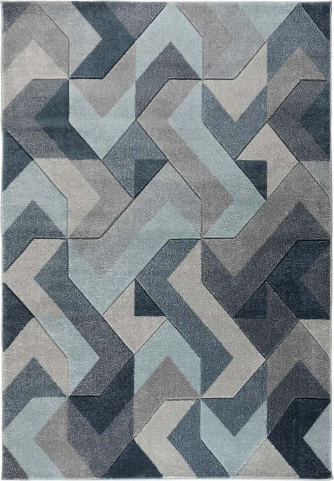 Modro-šedý koberec Flair Rugs Aurora, 200 x 290 cm