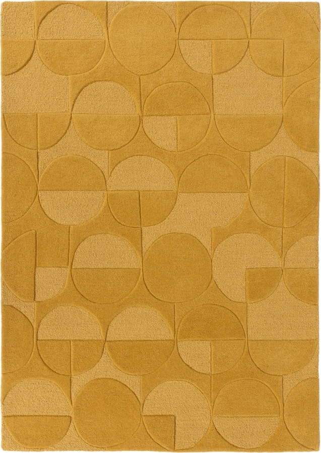 Žlutý vlněný koberec Flair Rugs Gigi, 200 x 290 cm