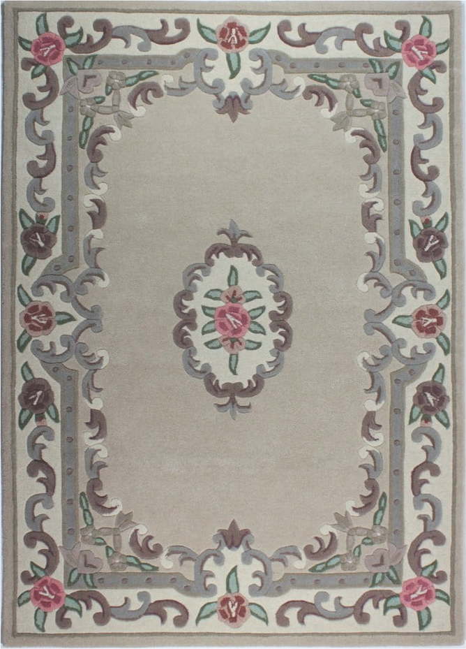 Béžový vlněný koberec Flair Rugs Aubusson, 150 x 240 cm