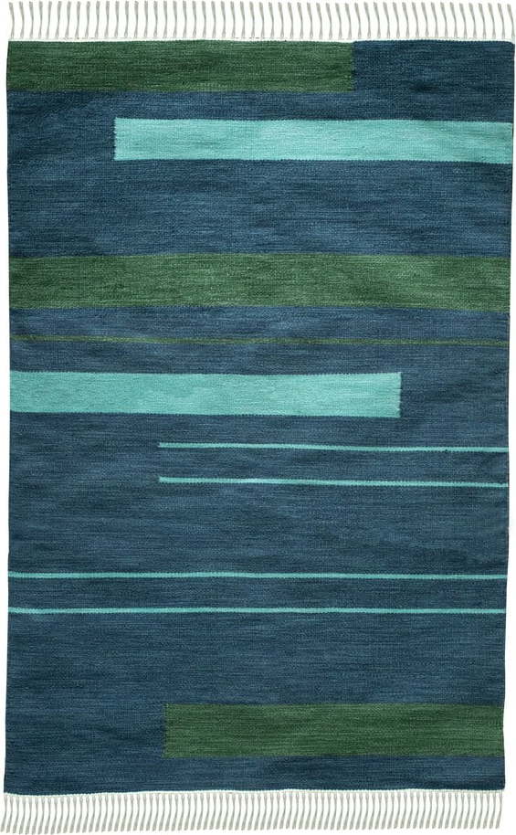 Tmavě modrý oboustranný venkovní koberec z recyklovaného plastu Green Decore Marlin, 160 x 230 cm