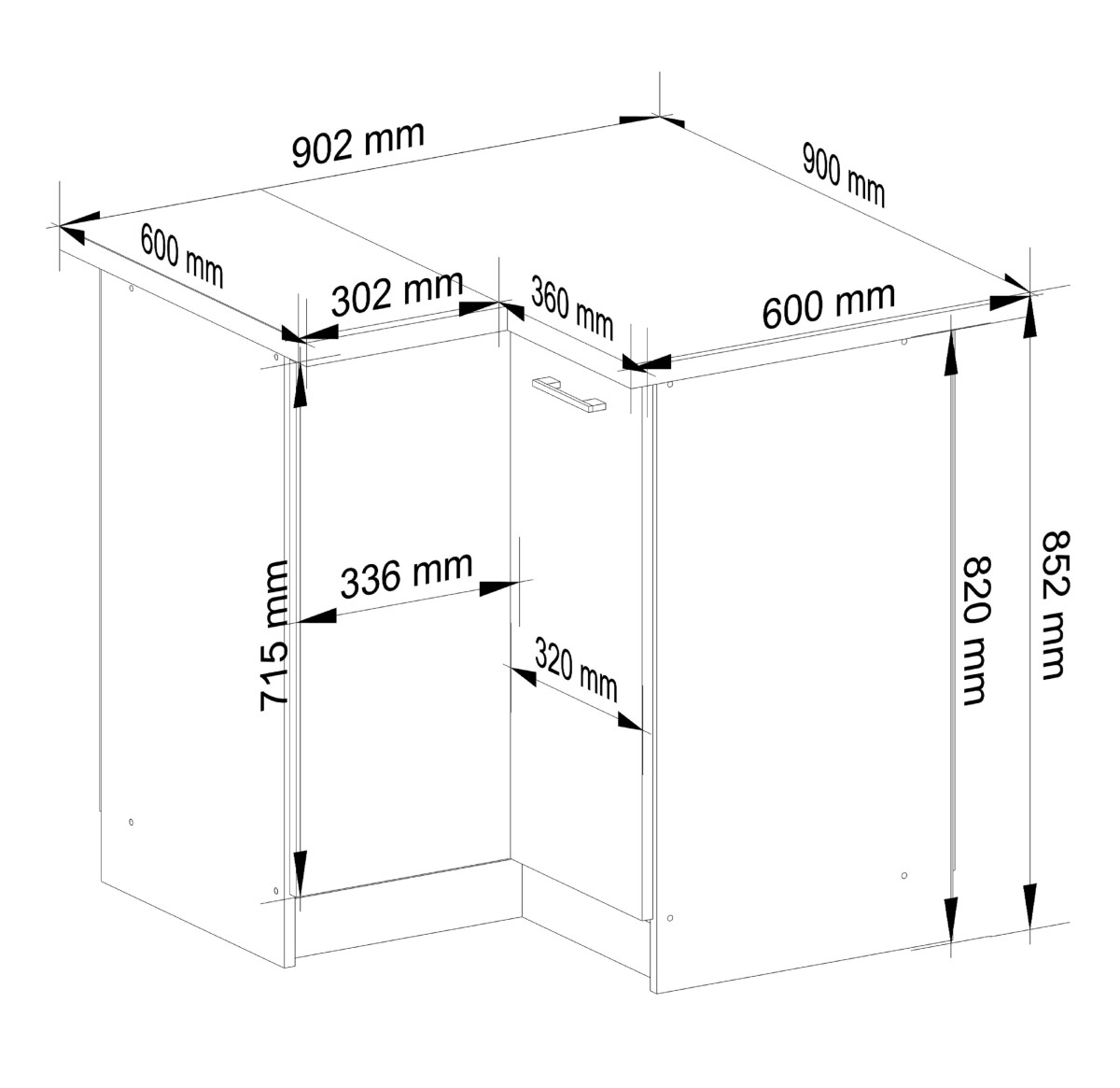 Ak furniture Kuchyňská rohová skříňka Olivie S 90 cm bílá/beton/dub sonoma