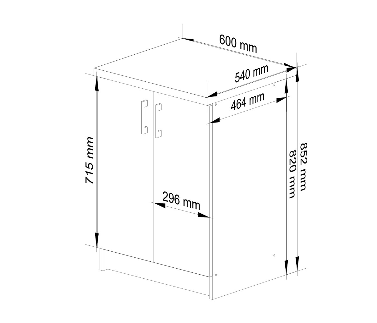 Ak furniture Kuchyňská skříňka Artus S60 D2