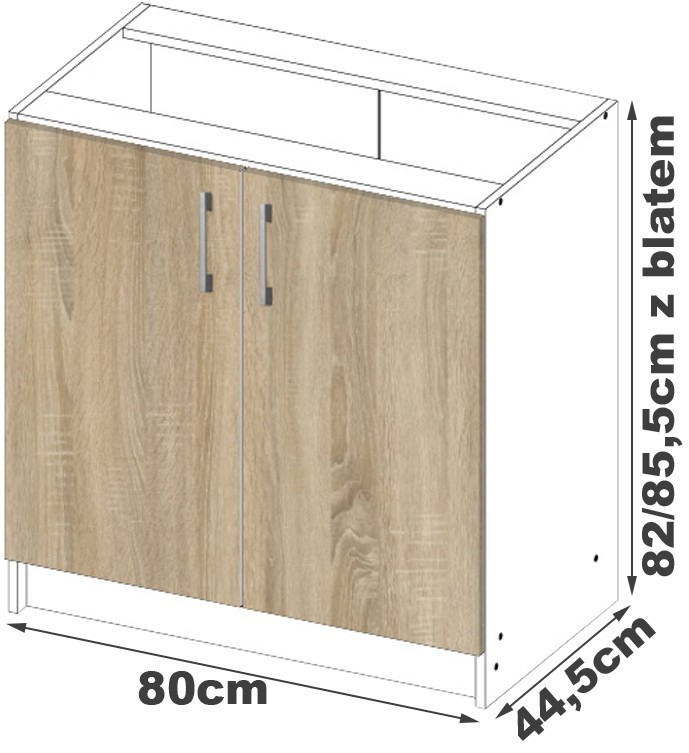 Ak furniture Kuchyňská skříňka Artus S80 D2