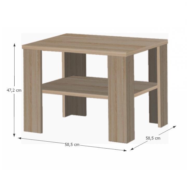 Konferenční stůl INTERSYS malý — 58,5x58,5x47,2 cm, více barev Dub sonoma