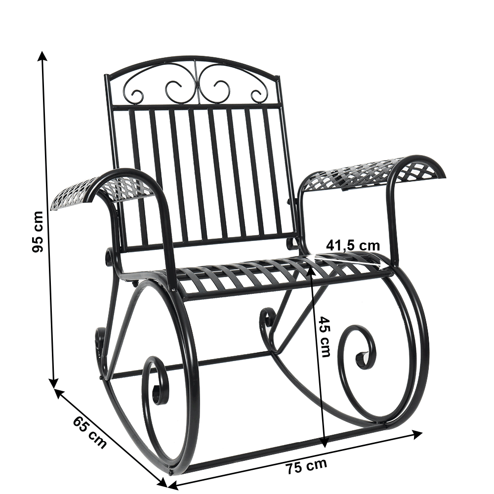 Houpací křeslo SAIDI — kov, černá