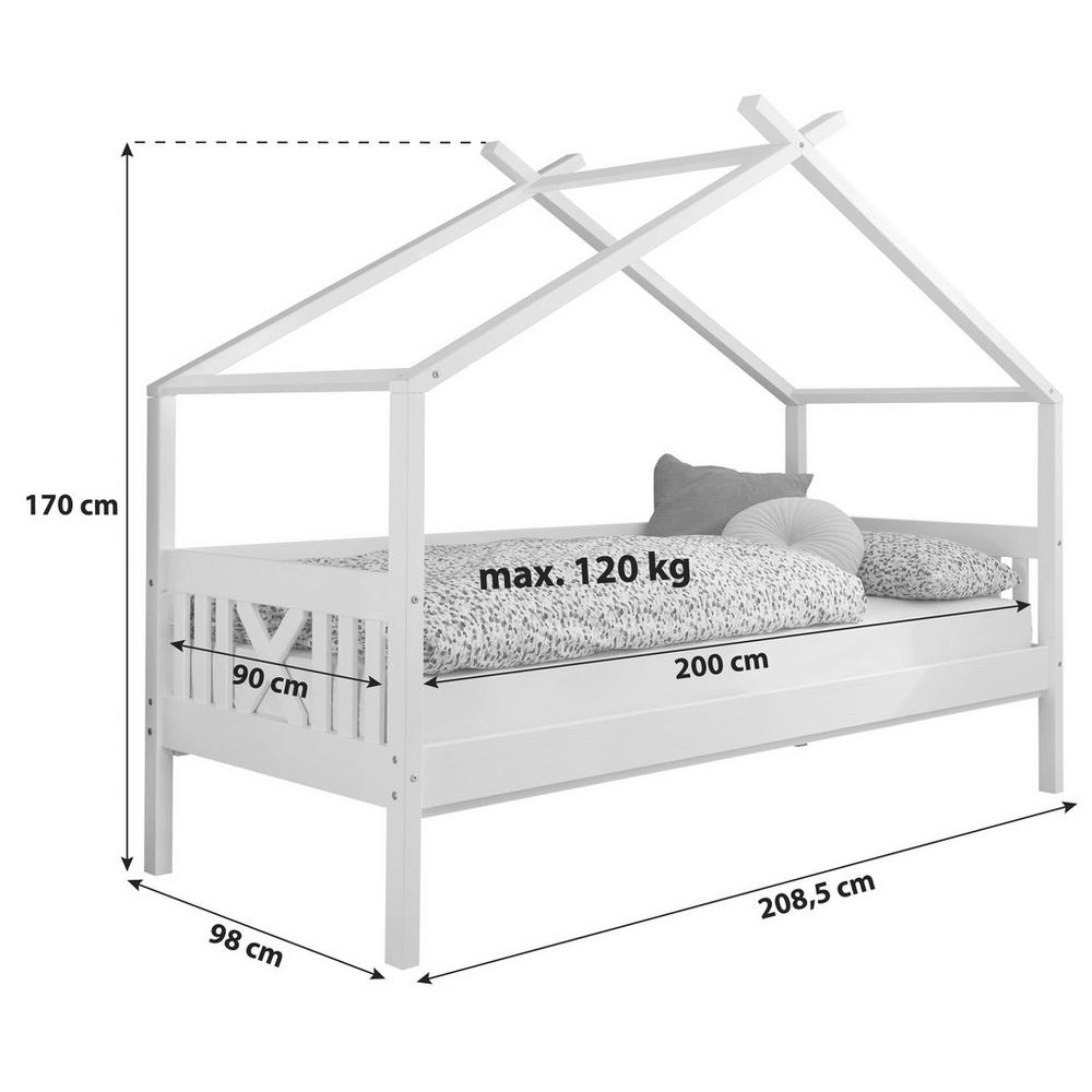 Postel pro děti JULETTA 90x200 cm bílá