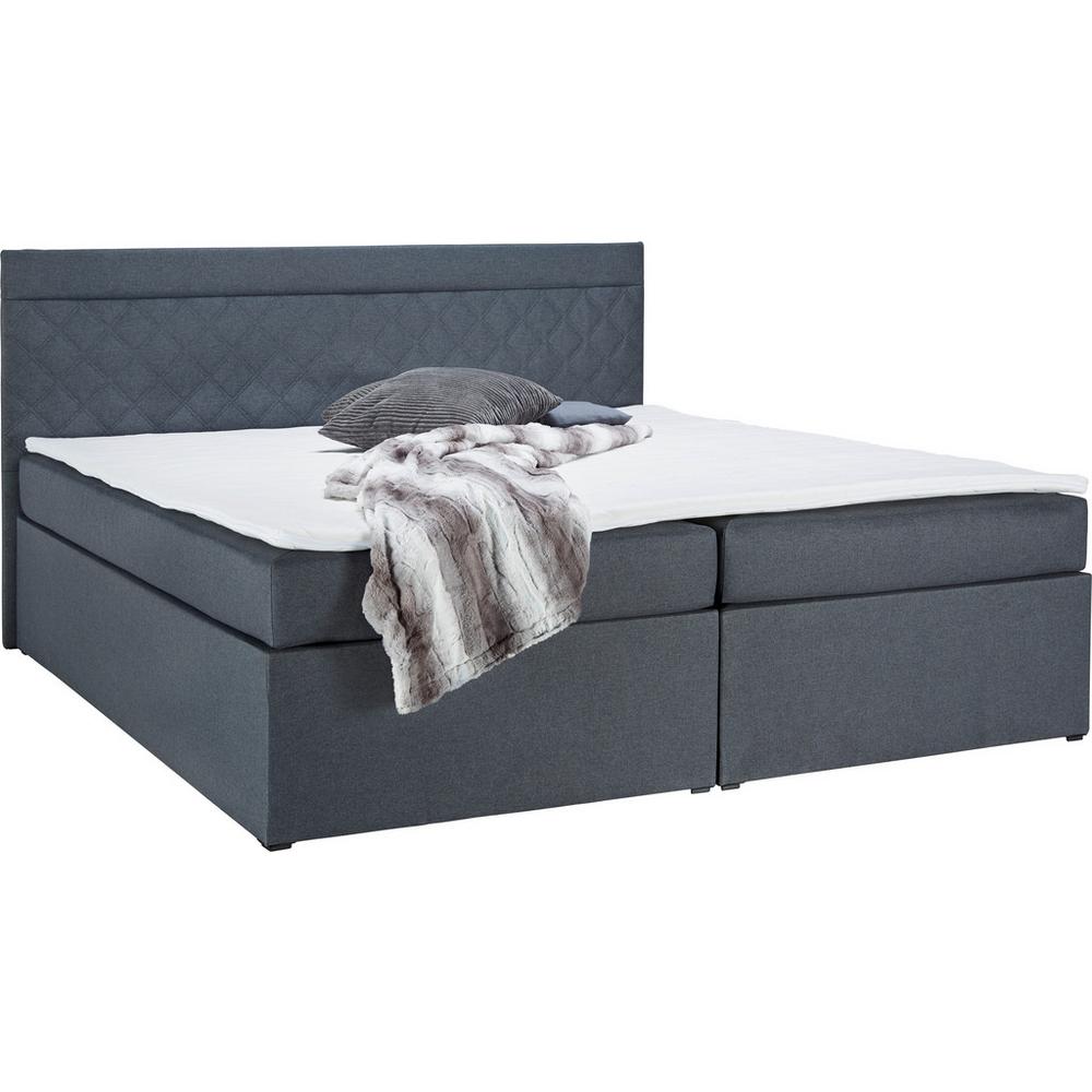 Boxspring postel s topperem Rosa, 180x200, antracitová