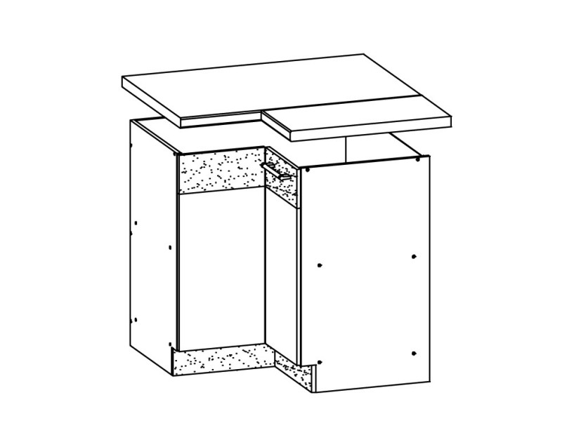 RUTHIN, dolní rohová skříňka D90NW, rijeka světlá