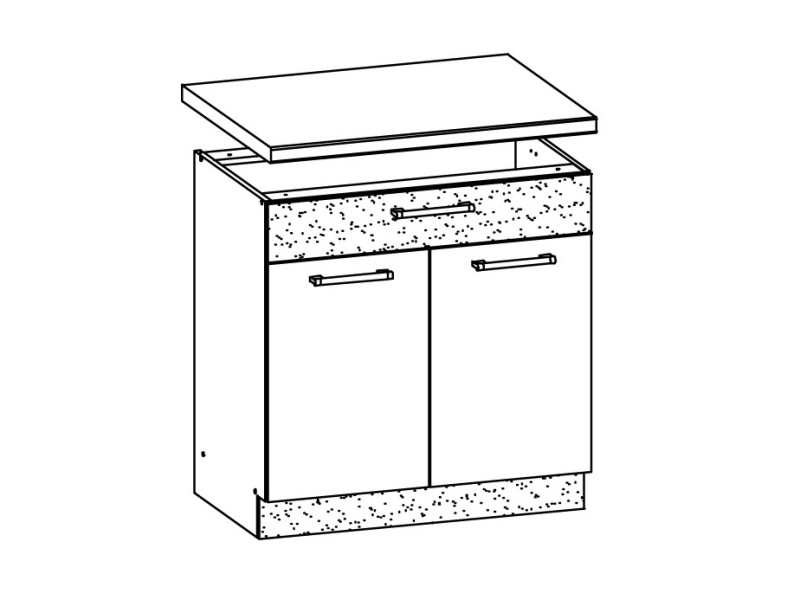 RUTHIN, dolní skříňka D80S1 se šuplíkem, rijeka tmavá