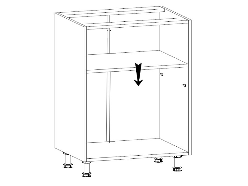 MISAEL dolní skříňka D60, korpus bílý, dvířka borovice andersen