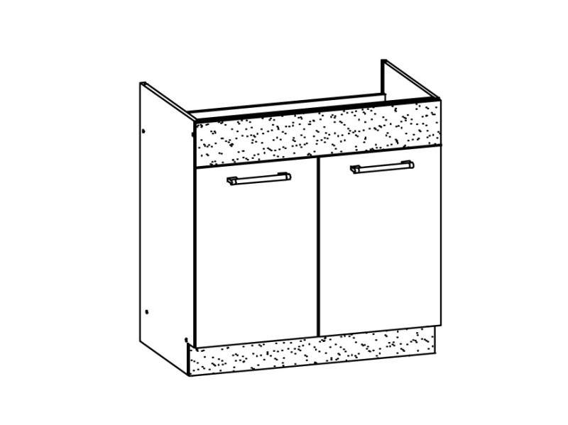 RUTHIN, dolní dřezová skříňka D80Z, bílý lesk