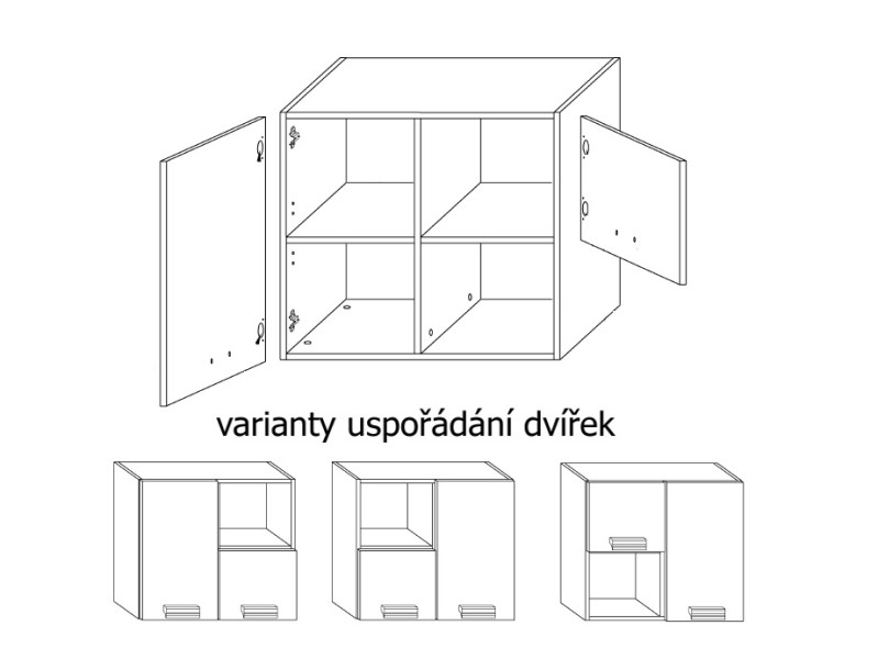 Závěsná skříňka KEATING, švestka wallis/černý lesk, 5 let záruka