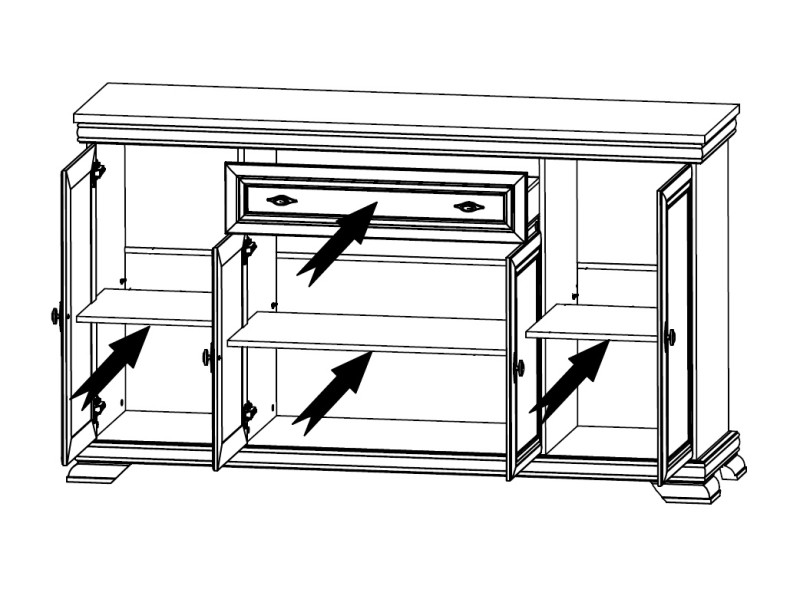 Komoda MONEDULA 4, borovice andersen