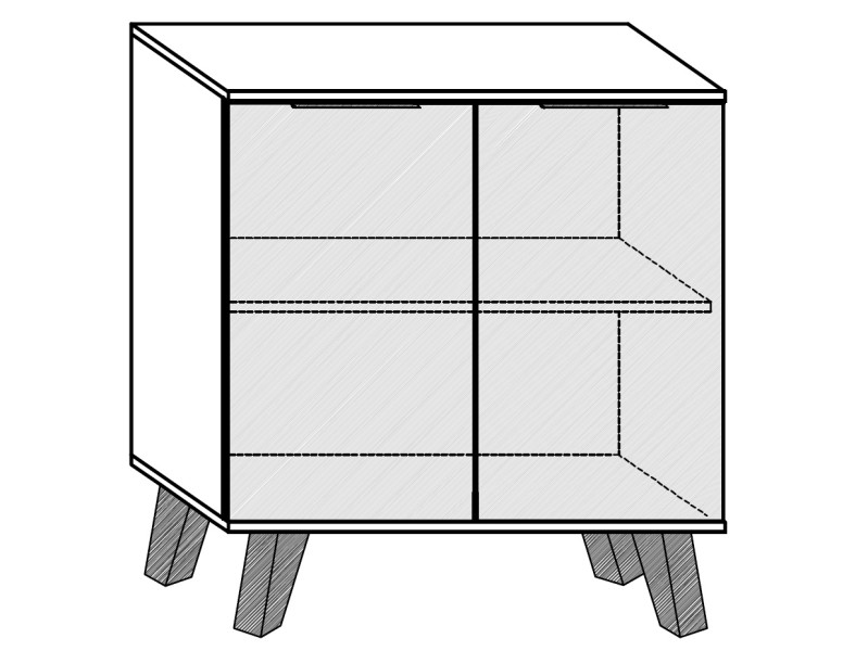 Komoda OSMAK 2D, bílá/bílý lesk, 5 let záruka