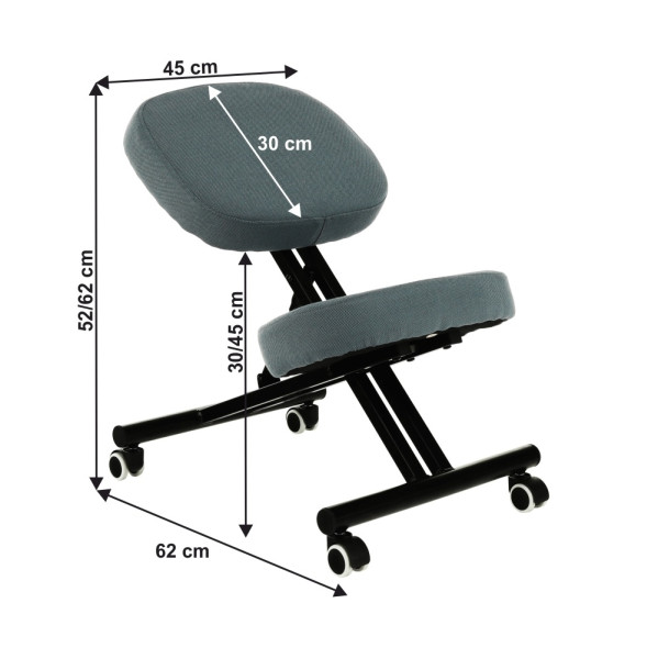 Ergonomická klekačka ANKILI, světle šedá/černá