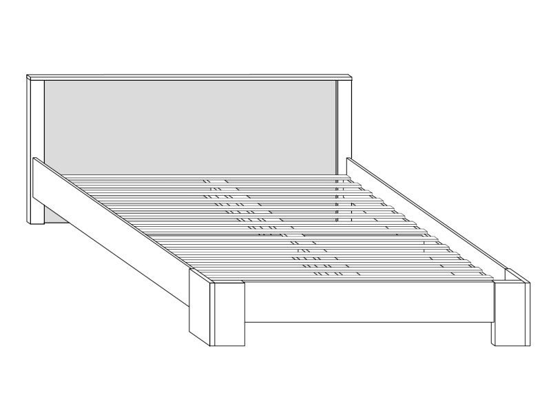 Postel MOLTENO 160x200 cm s roštem, bílá/černý lesk, 5 let záruka
