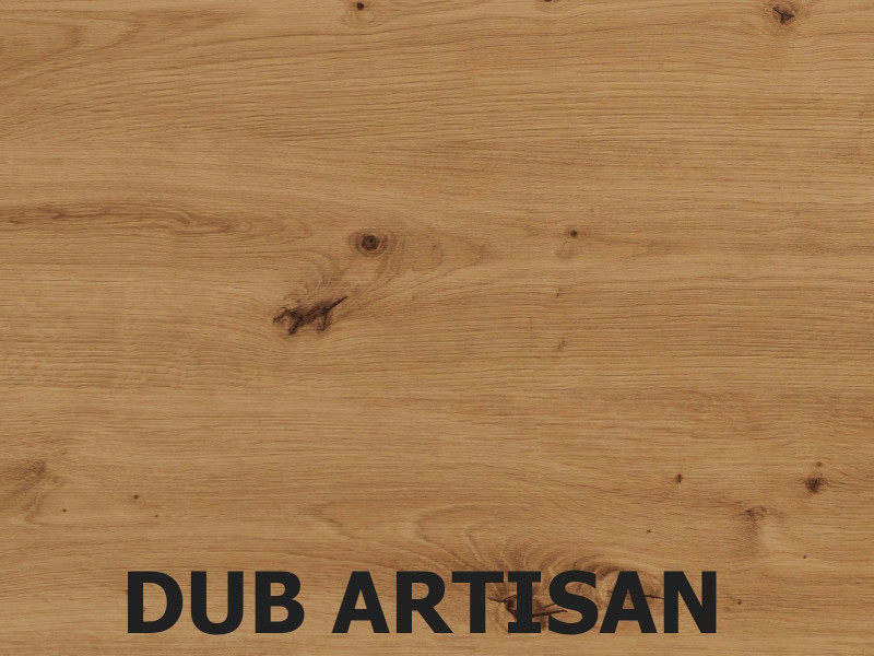 Skříň GATTON 3D2S, dub artisan/bílý lesk, 5 let záruka