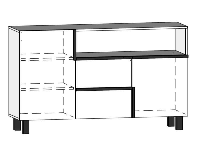 Komoda DZENGAL 2D2S, dub burgundský/bílá, 5 let záruka