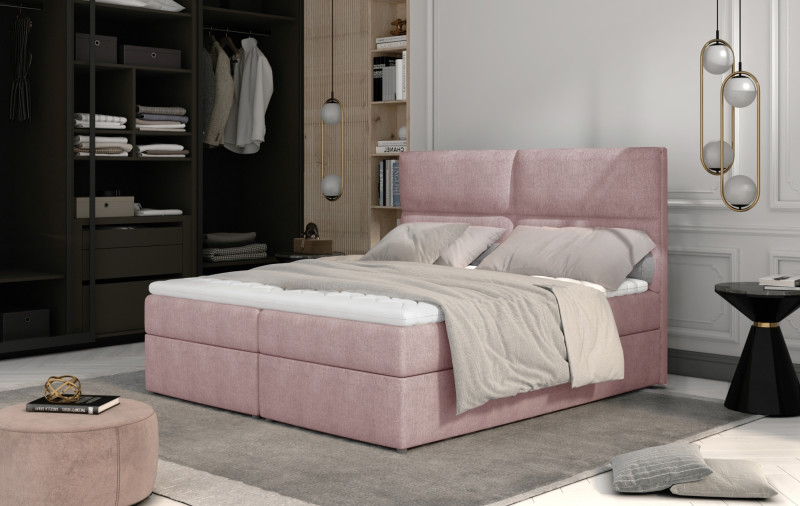 Boxspring PILANSI 12 160x200, růžová látka