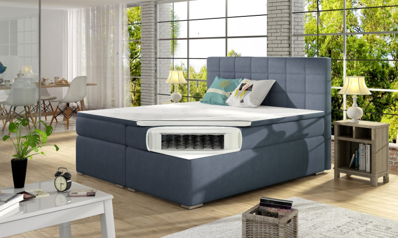 Boxspring HIRSUTA 04 140x200, hnědá látka