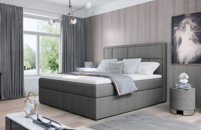 Boxspring BARBARIO 20 180x200, tmavě šedá látka