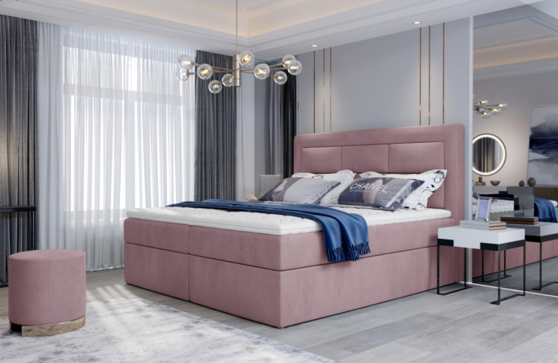 Boxspring KORBELA 16 180x200, růžová látka