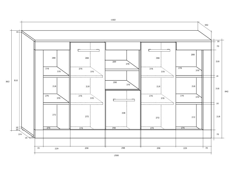 Komoda MOLTENO 3D, craft tobaco/krém, 5 let záruka