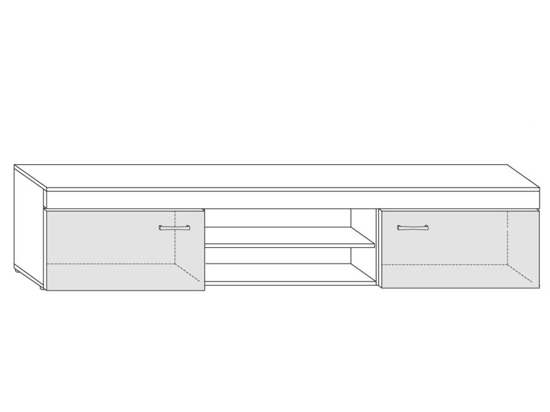 Televizní stolek SIWANI, bílá/černý lesk, 5 let záruka