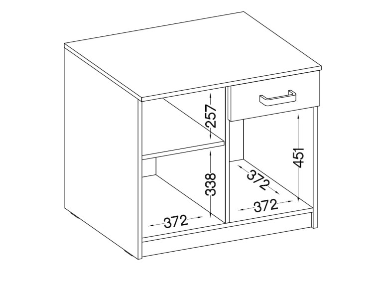 Komoda AGEPSTA 2D1S, světle šedá