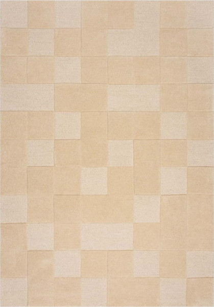 Béžový vlněný koberec 230x160 cm Checkerboard - Flair Rugs