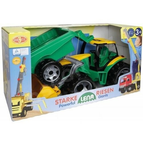 Lena Traktor se lžící 60cm a přívěsem 45cm plast v krabici