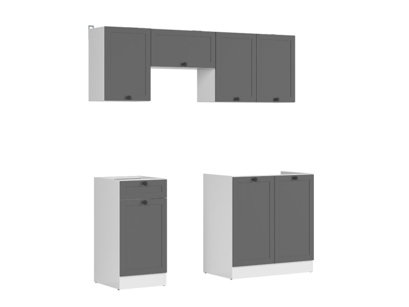 Kuchyně JAMISON 120/180 cm bez pracovní desky, bílá/grafit
