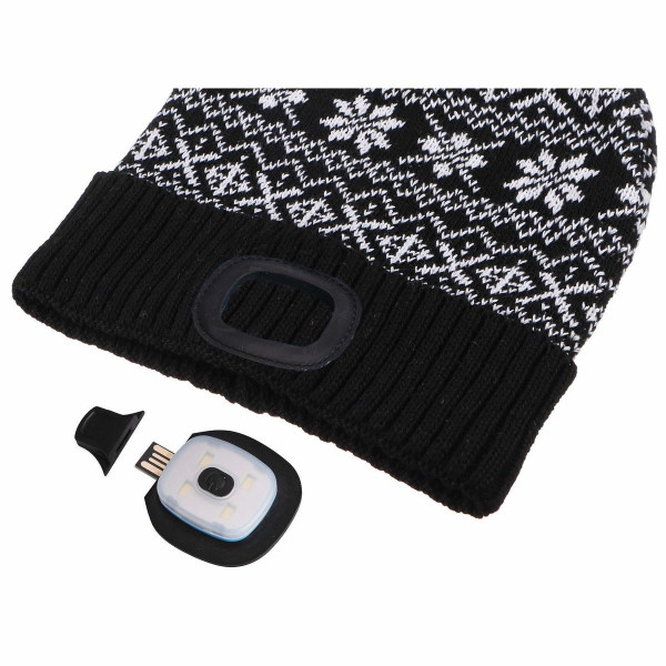 Sixtol Čepice s čelovkou 45 lm, USB, uni, zimní černá
