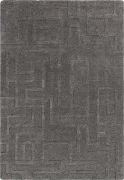 Antracitový vlněný koberec 120x170 cm Maze – Asiatic Carpets