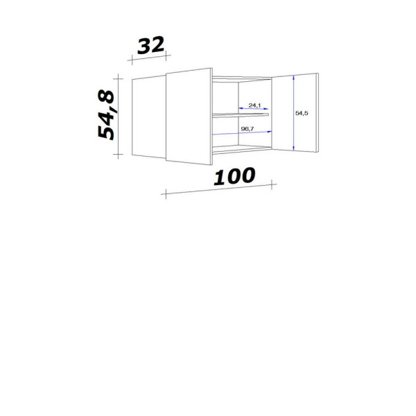 Kuchyňská horní skříňka RIVA H100, 100cm