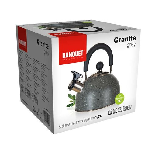 Banquet Nerezová konvice GRANITE Grey, 1,7 l, šedá