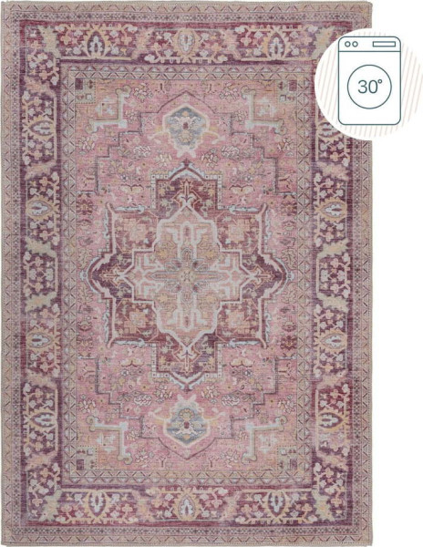 Světle červený pratelný koberec s příměsí recyklovaných vláken 80x150 cm Windsor – Flair Rugs