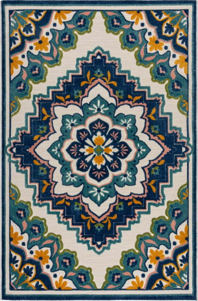 Modrý venkovní koberec 200x290 cm Beach Floral – Flair Rugs