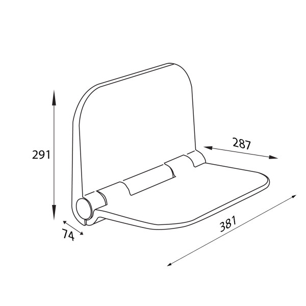 AQUALINE DI82 Dino sklopné sedátko do sprchového koutu 37,5 x 29,5 cm, bílá