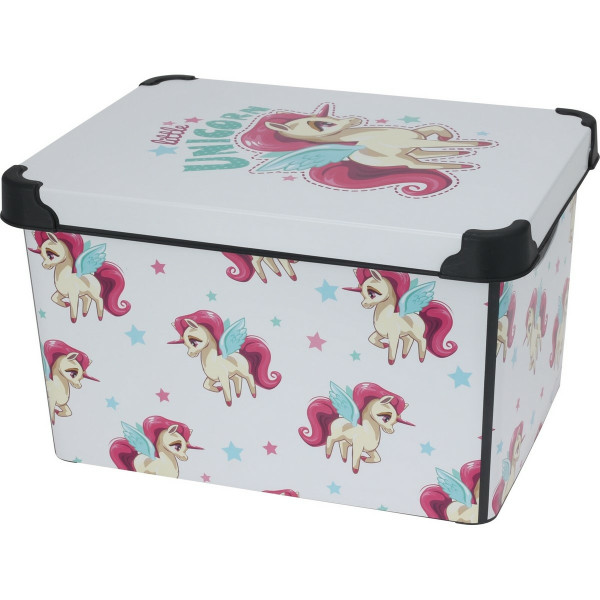 Dětský úložný box s víkem Unicorn, 41 x 30 x 24 cm, 22 l, plast