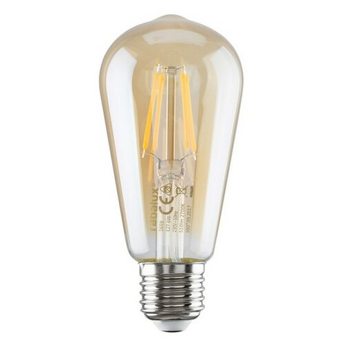 Rabalux Dekorativní LED filament žárovka, jantarová, E27, ST58, 5,4W, 600lm, 3000K, 20000h.