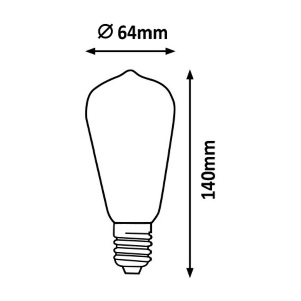 Rabalux Dekorativní LED filament žárovka s točeným vláknem, kouřového zabarvení skla, E27, ST64, 5W, 200lm, 2200K, 20000h.