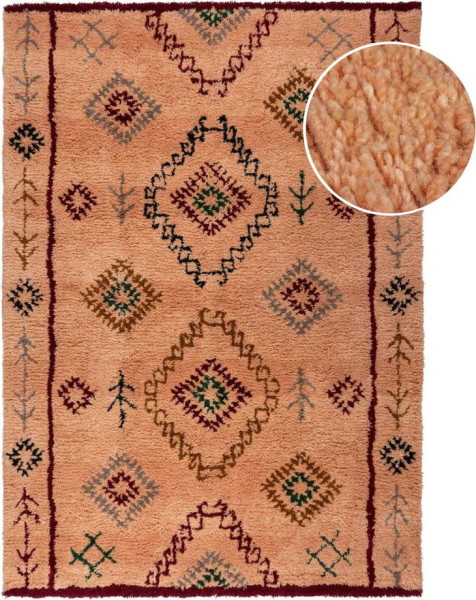 Ručně tkaný vlněný koberec v lososové barvě 120x170 cm Moroccan Sahara – Flair Rugs