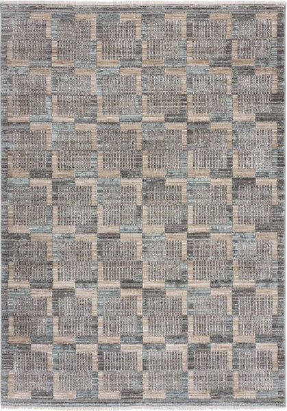 Šedo-béžový koberec 80x155 cm Evelyn Blocks – Flair Rugs