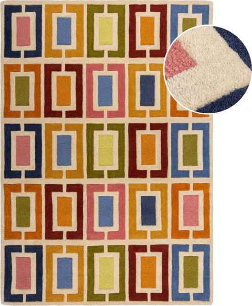 Ručně tkaný vlněný koberec 120x170 cm Retro Blocks – Flair Rugs